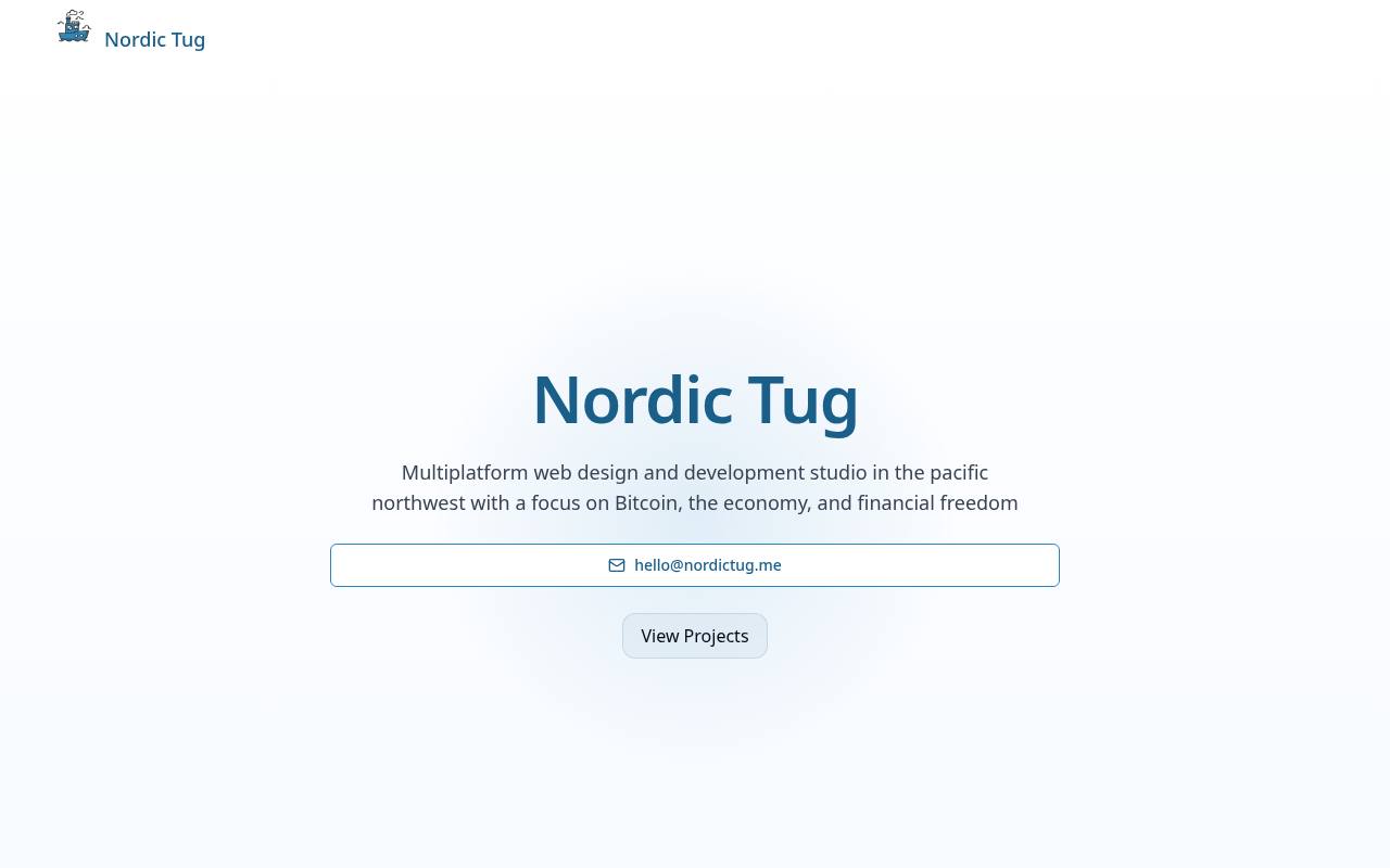 Screenshot of the nordictug.me home page